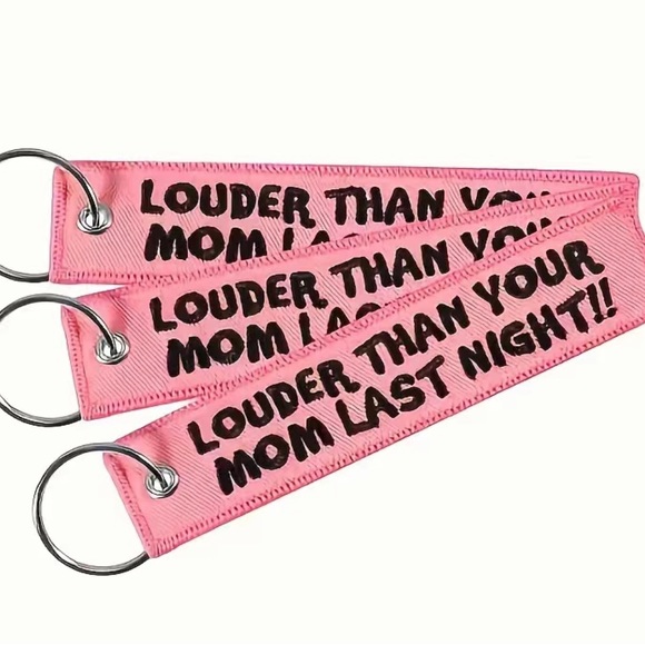 PINK EMBROIDERED KEYCHAIN - Picture 1 of 1